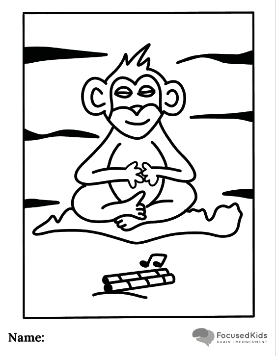 FocusedKids Coloring Page Download: Monkey